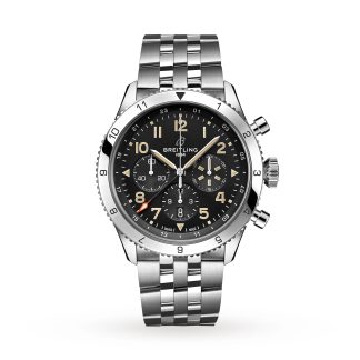 replica luxury Breitling Super AVI B04 Chronograph GMT 46 P-51 Mustang Watch Stainless Steel AB04453A1B1A1