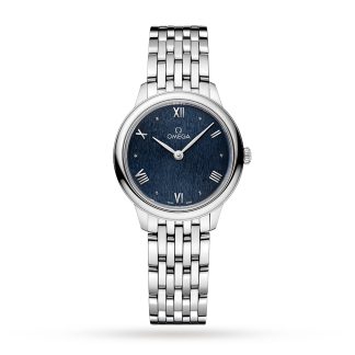 replica luxury Omega De Ville Prestige Quartz 27.5mm Ladies Watch Blue Stainless Steel O43410286003002