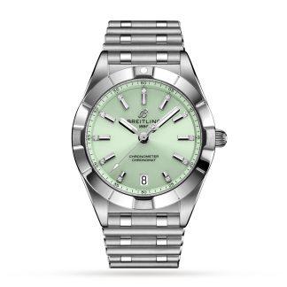 wholesale designer Breitling Chronomat 32 Stainless Steel Mint Green Watch Stainless Steel A77310101L1A1