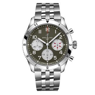 wholesale designer Breitling Classic AVI Chronograph 42 Curtiss P-40 Warhawk Stainless Steel Watch Stainless Steel A233802A1L1A1