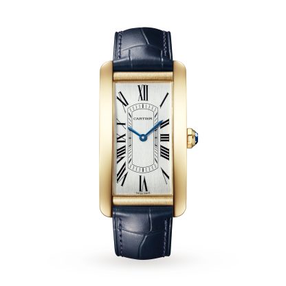 wholesale designer Cartier Tank Américaine Watch Large Model Automatic Movement Yellow Gold Alligator WGTA0300