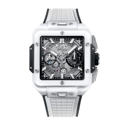 wholesale designer Hublot Square Bang Unico White Ceramic 42mm Rubber 821.HX.0170.RX