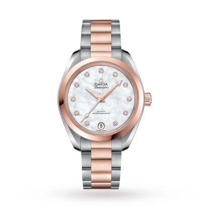 wholesale designer Omega Seamaster Aqua Terra 150m Co-Axial 34mm Ladies Watch Bicoloured O22020342055001