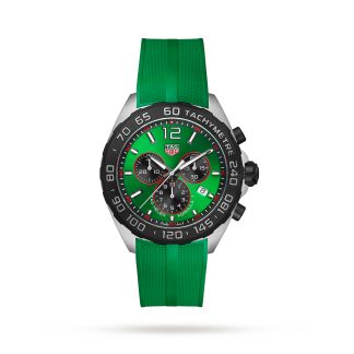 wholesale designer TAG Heuer Formula 1 Chronograph 43mm Mens Watch Green Rubber CAZ101AP.FT8056