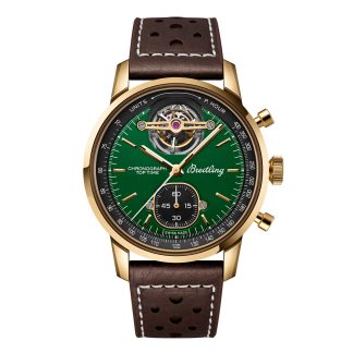 wholesale luxury Breitling Top Time B21 Ford Mustang Tourbillon 43mm Mens Watch Green Calfskin NB21251A1L1X1