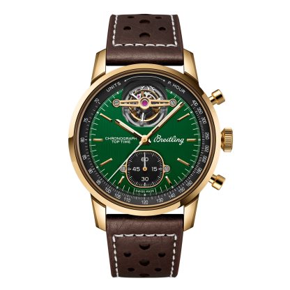 wholesale luxury Breitling Top Time B21 Ford Mustang Tourbillon 43mm Mens Watch Green Calfskin NB21251A1L1X1