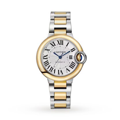 wholesale luxury Cartier Ballon Bleu De Cartier Watch 33mm Automatic Winding Steel Case Stainless Steel & Yellow Gold W2BB0037