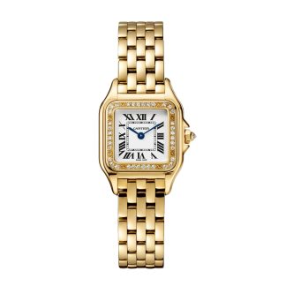 wholesale luxury Cartier Panthere De Cartier Watch Small Model Quartz Movement Yellow Gold Diamonds Yellow Gold WJPN0048