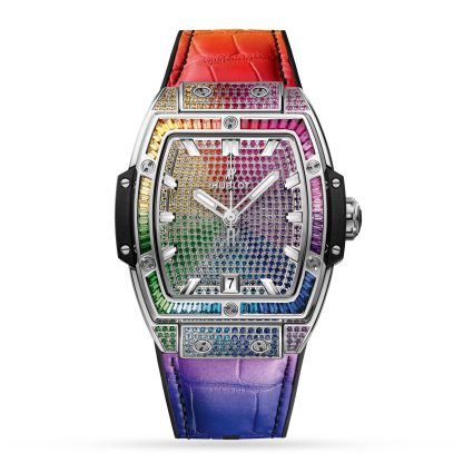 wholesale luxury Hublot Spirit of Big Bang Titanium Rainbow 39mm Alligator 665.NX.9910.LR.0999