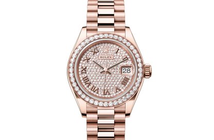 wholesale luxury Rolex Lady-Datejust Everose gold and diamonds M279135RBR-0021