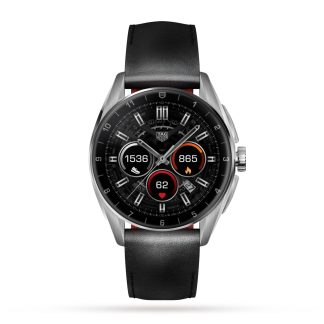 wholesale luxury TAG Heuer Connected Calibre E4 42mm 2022 Steel Case (SBR80 42mm) Black Leather Strap Smart Watch Calfskin SBR8010.BC6608